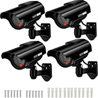 AlfaView Cámara Falsa Dummy Cámara- Solar de Seguridad Fake Cámara Simulada- con Luz LED Intermitente para Exteriores…